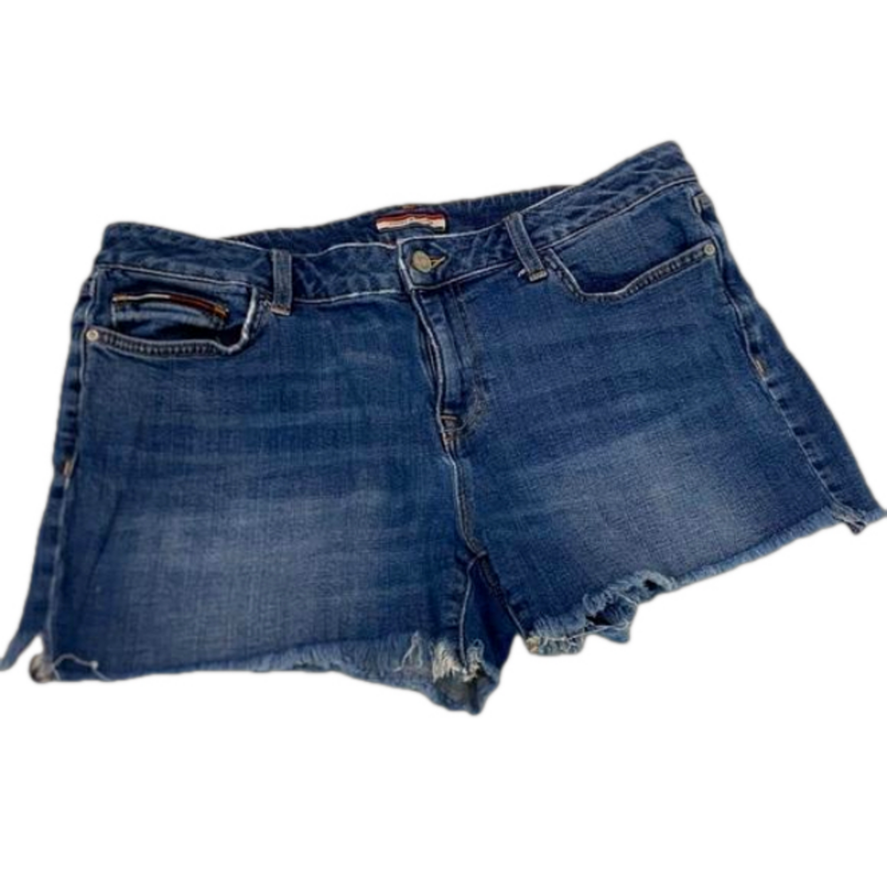 Tommy Hilfiger Medium Wash Denim High Waisted Jean Cut-off Shorts Size 10